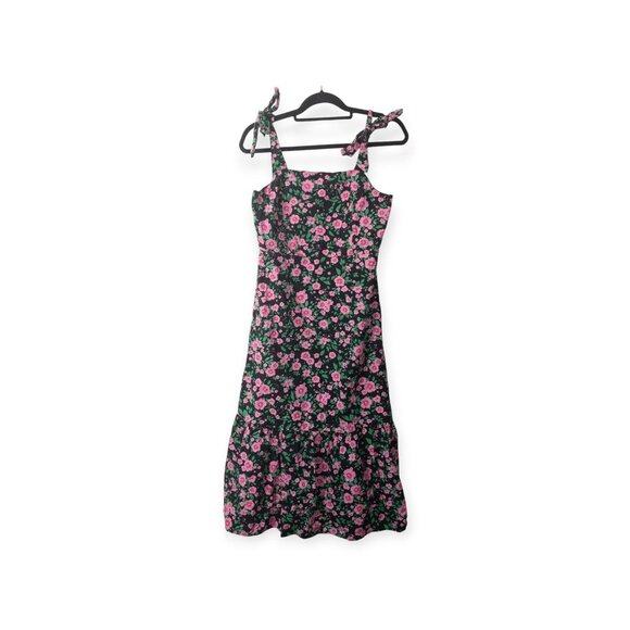 Pink Floral Maxi Dress Tie Straps Princess Highway SZ 10 Estelle Midi Dress - Picture 1 of 12